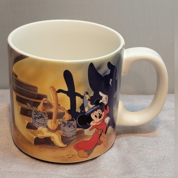 Vintage Disney Fantasia Mickey Mouse Sorcerers Apprentice Coffee Mug Japan Magic - Picture 1 of 13